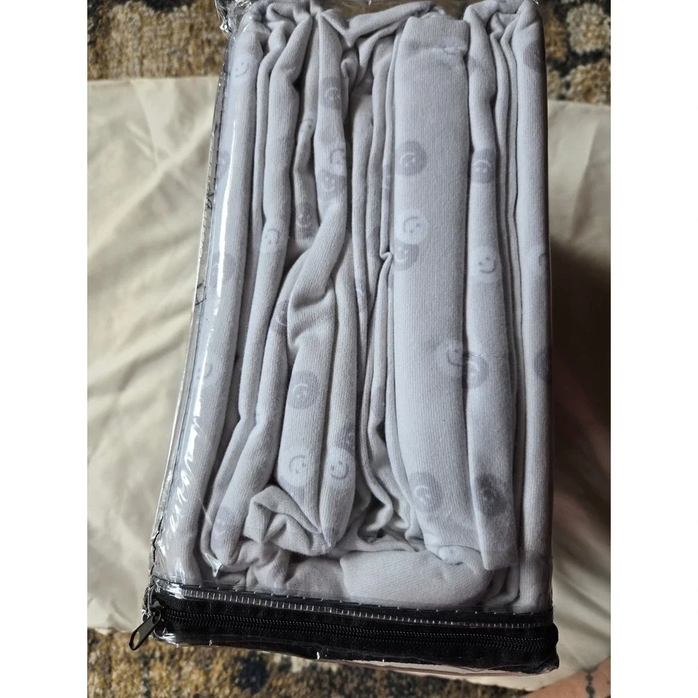 The Big One Kids Twin Heavyweight Flannel Sheet Set Grey Smiley Face Cotton